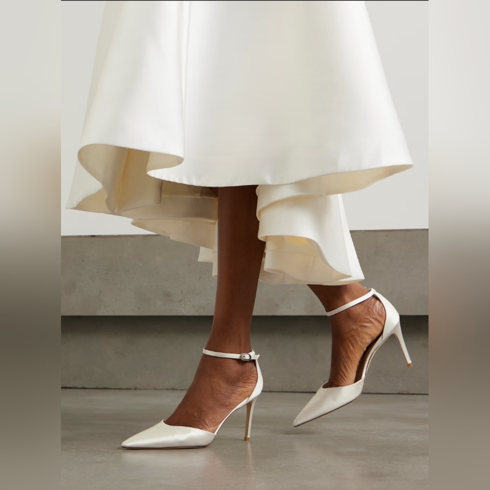 Stuart Weitzman Cream Satin Heels